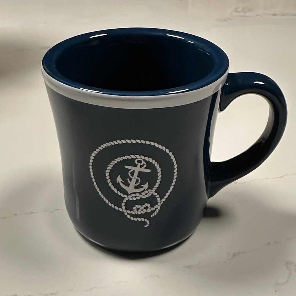 NWOT- J.Crew Nautical Anchor Navy Blue Coffee Mug